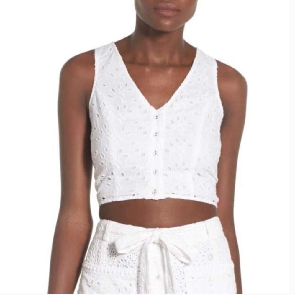 NWT Tularosa White Eyelet Crop Top